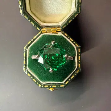 보석 반지 에메랄드풍 대형 사이즈 조절 가능 미사용 새상품 375