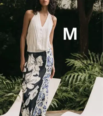 ZARA 자라 백 오픈 홀터넥 탑
