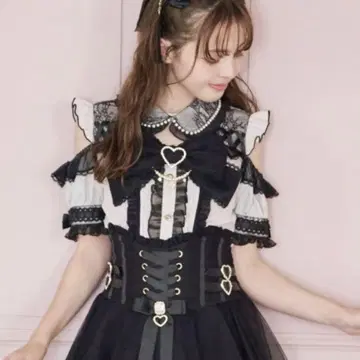 LIZLISA 리즈리사 BIG 리본 오픈 숄더 블라우스 반팔