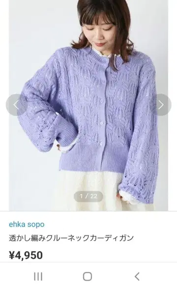 ehka sopo 시스루 크루넥 가디건