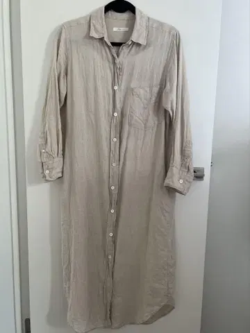 Plage 플라주 린넨 베이지 롱 셔츠 36