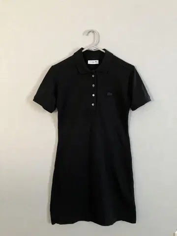 라코스테 블랙 슬림핏 반팔 폴로 셔츠 원피스 34