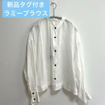 완판! 새상품 라미 블라우스 심플리시테 화이트 프리 사이즈 시원함