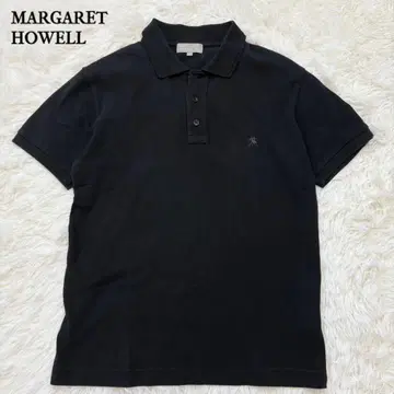 마가렛 호웰 피케 셔츠 여성용 M 블랙 로고 자수