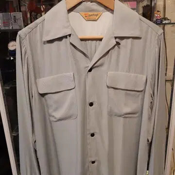 그루빈 하이 40s50s 스타일 레이온 셔츠 민트 그린 사이즈 S
