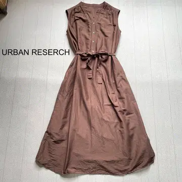 URBANRESEARCH 코튼 실크 개더 슬리브리스 원피스 F