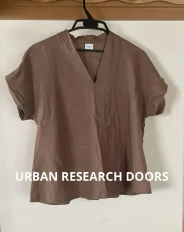 URBAN RESEARCH DOORS 린넨 V넥 풀오버