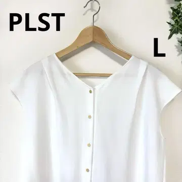 PLST 플라스테 더블 크로스 2WAY 블라우스 셔츠 티셔츠 화이트 L
