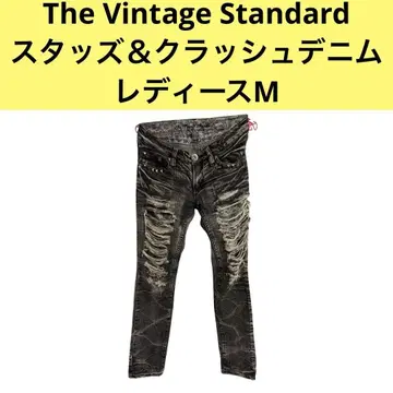 The Vintage Standard 스터드 & 크러쉬 데님 여성용 M