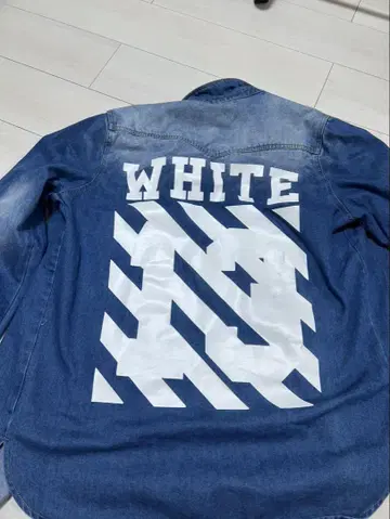 OFF-WHITE 데님 자켓 화이트 프린트