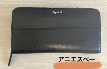 agnes b. 블랙 장지갑 에네스베 골드