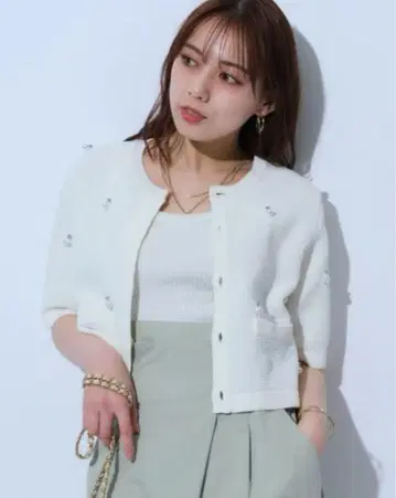 마이 스트라다 비쥬 크롭 가디건