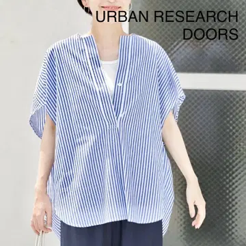 URBAN RESEARCH DOORS 스트라이프 코쿤 셔츠