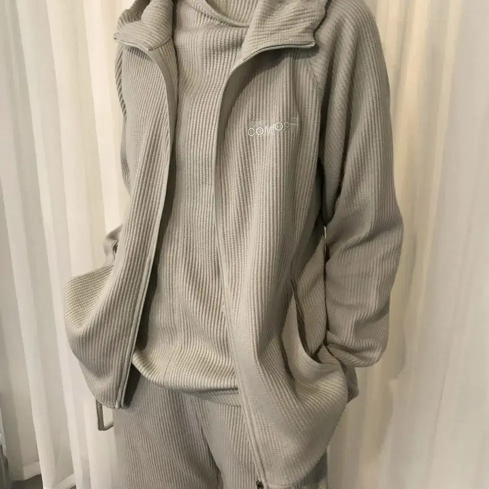 安価 Hoodie Waffle 24-001 Comfort Jichoi Zip-Up size2 Beige ジャケット・アウター