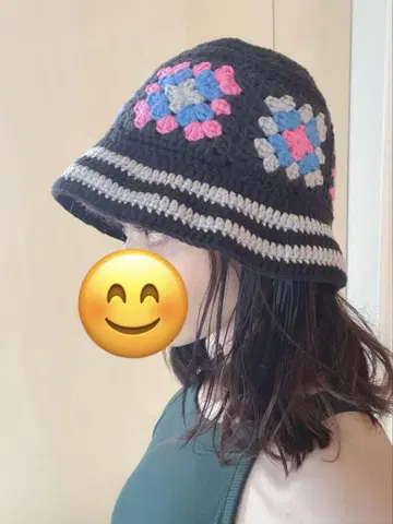 그라니 스퀘어 버킷 햇 crochet
