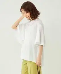 그린 라벨 릴랙싱 플레어 슬리브 블라우스 택 포함