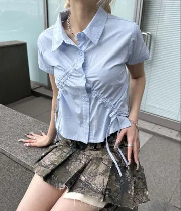 sedacle girl 어시멘틀리 셔링 셔츠