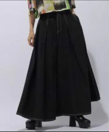 HARE 블랙 플레어 데님 스커트 사이즈 F [미사용에 가까운]