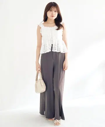 코코딜 택 포함 새상품 하이 웨스트 슬릿 컷 팬츠 25AW