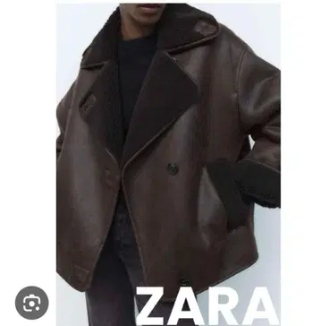 ZARA 자라 더블 페이스 자켓 M 브라운