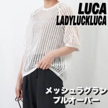 LUCA 메쉬 래글런 풀오버 래글런 메쉬 티셔츠 화이트