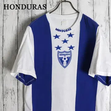 HONDURAS 온두라스 축구 대표팀 바이컬러 스트라이프 로고 티셔츠
