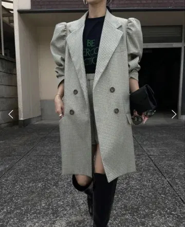 Ameri CHECK JACKET MINI DRESS 그린