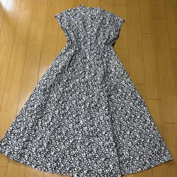 SHIPS any 프렌치 슬리브 플라워 프린트 셔츠 롱 원피스