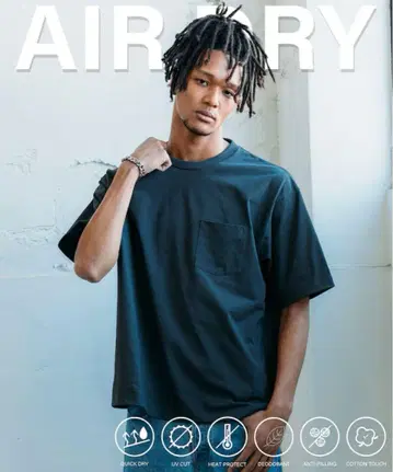 AIRDRY 고기능 소재 7.7온스 빅 실루엣 티셔츠