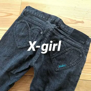 X-girl 하트형 포켓 스키니 데님