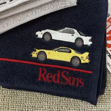 머리글자 D 자수 핸드 타월 손수건 Red Suns 시마무라