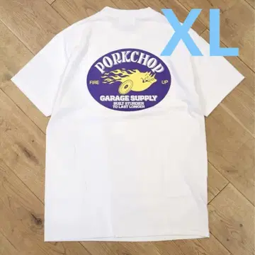 PORKCHOP XL 티셔츠 화이트 FIRE UP TEE 포크찹