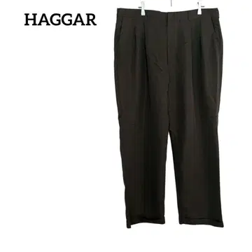 HAGGAR 다크 브라운 슬랙스 바지 출퇴근 캐주얼 넉넉한
