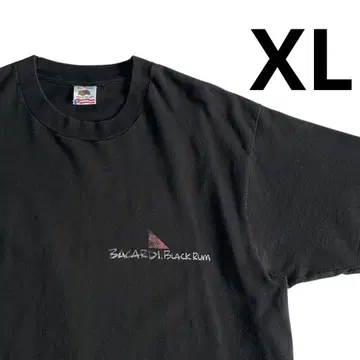 90s USA제 BACARDI BLACK RUM 티셔츠 XL 블랙