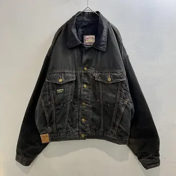 '유럽 90s 빈티지 블루종 트래커 자켓 블랙 면