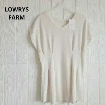 LOWRYS FARM 2way 허리 턱 SS 아이보리 V넥 반팔