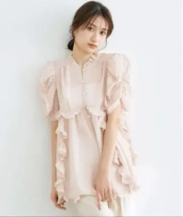완판템 코코딜 시어 블라우스 핑크
