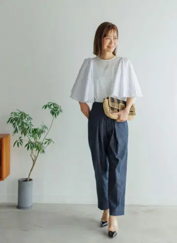 슬리브 레이스 블라우스