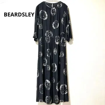 레어 BEARDSLEY 비어즐리 개더 롱 원피스 올 패턴 맥시 길이