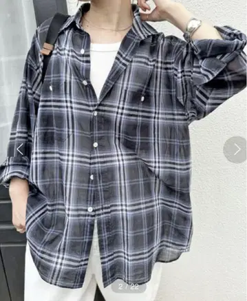 코튼 보일 체크 셔츠