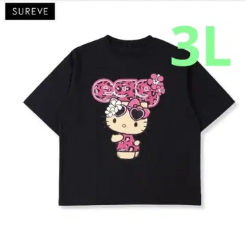 아베일 egg 헬로키티 티셔츠 블랙 3L
