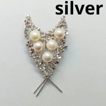 진주 펄 브로치 SILVER