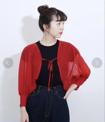 Dot & Stripes CHILD WOMAN 숏 볼레로 레드