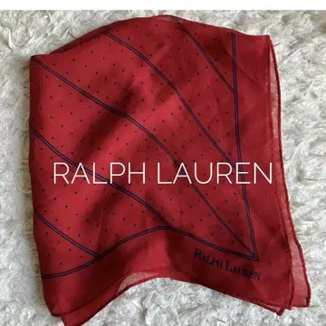 Ralph Lauren 실크 미니 스카프 빨간색 도트 무늬