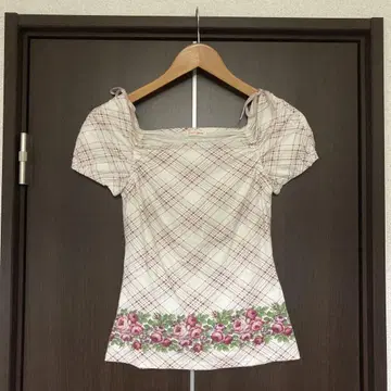 00s L'EST ROSE 레스트로즈 티셔츠 체크 장미 M 새상품급