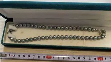그레이 진주 라운드 비즈 목걸이 약 20cm