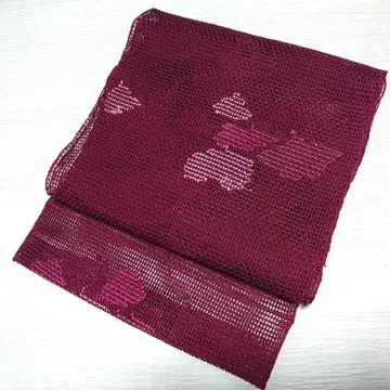 순수 실크 얇은 비단 나고야 오비(약 24cm) '우키구사'