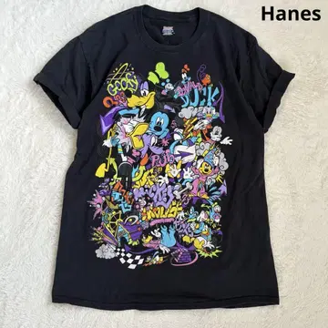 Hanes. 헤인즈 디즈니 프린트 티셔츠 팝 개성 여유로운 L