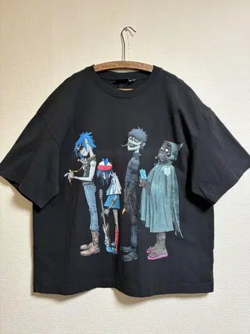H&M Gorillaz 콜라보 티셔츠 고릴라즈 XL 블랙 오버 사이즈