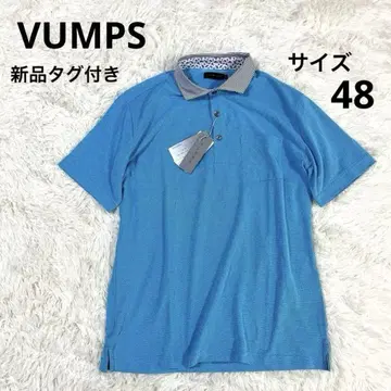 VUMPS 파랑 반팔 피케 셔츠 꽃무늬 블루 48